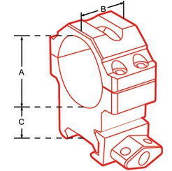 схема низкого кольца Leapers UTG 30 мм, быстросъемное на Weaver (RG2W3104)