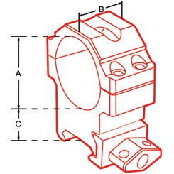 схема среднего кольца Leapers UTG 30 мм, быстросъемного на Weaver (RG2W3154)