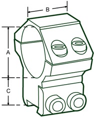 схема высокого кольца Leapers UTG 30 мм на Ласту RGPM-30H4