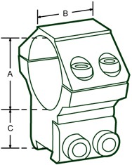 схема кольца Leapers UTG 25,4 мм на «Ласточкин хвост» (RGPM-25M4)