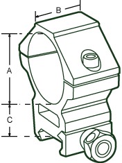 Схема низкого кольца Leapers UTG AccuShot 25,4 мм на Weaver (RGWM-25L2)