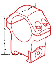 схема высокого кольца Leapers UTG PRO 30 мм на Weaver (RWU013015)