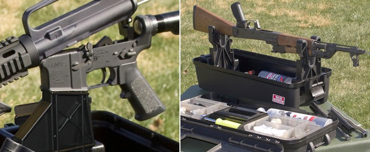 Пластиковый ящик-подставка MTM для чистки и ухода за оружием (TRB-40)