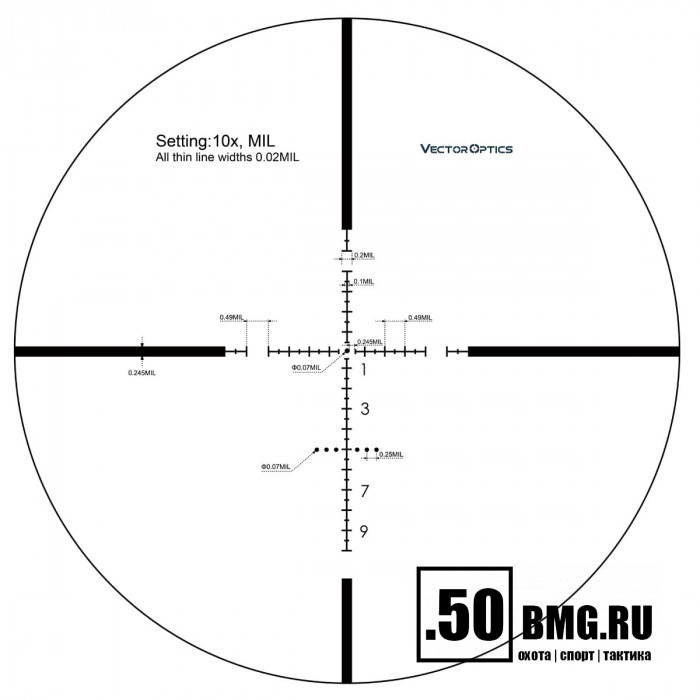 Оптический прицел Vector Optics Marksman 10x44 SFP кольца 30мм