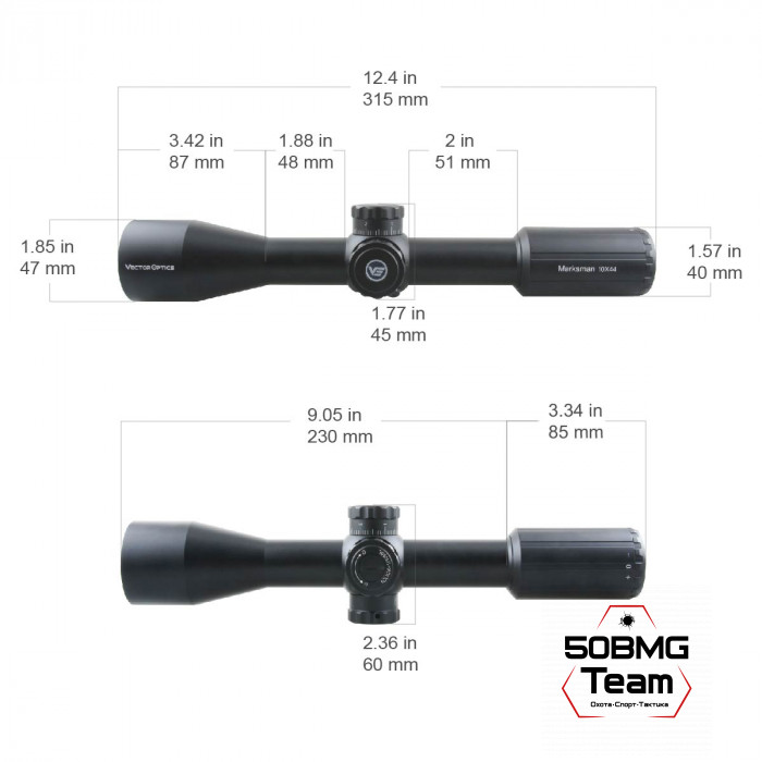 Оптический прицел Vector Optics Marksman 10x44 SFP кольца 30мм