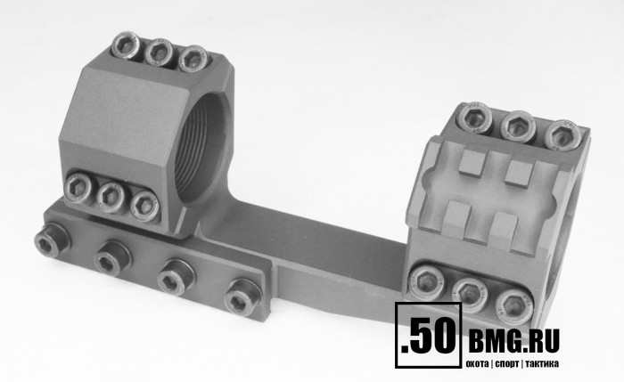 Моноблочный кронштейн РОСТ "ХВАТ" 30мм H20,5мм 0MOA с выносом на Picatinny/Weaver