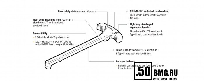 Рукоять взведения Daniel Defense AR-15 GRIP-N-RIP (04-013-03252-006)