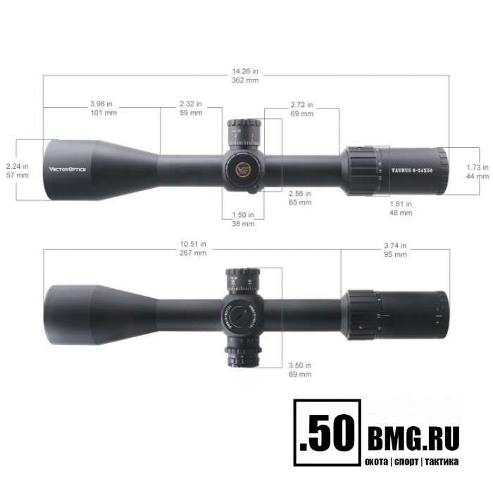 Оптический прицел Vector Optics Taurus 6-24x50 SFP HD HT кольца 30мм
