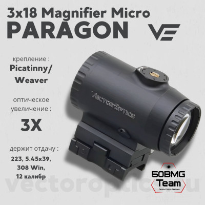 Увеличитель Vector Optics Paragon 3x18 Magnifier Micro (SCMF-33)