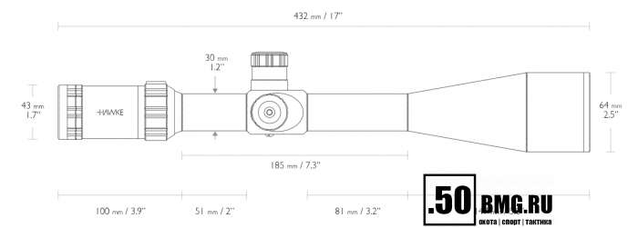 Оптический прицел Hawke Sidewinder 30 SF 8-32x56