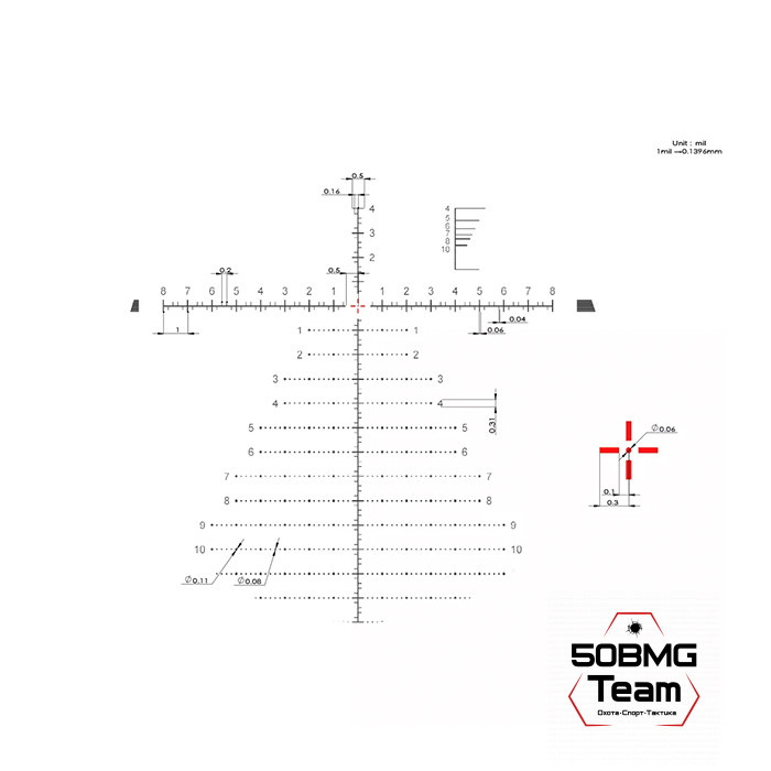 Оптический прицел MewLite 3-18x50, FFP, 34 mm, IR