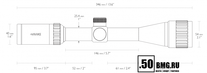 Оптический прицел Hawke Vantage 4-12x40 АО