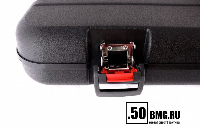 (1603I AV) Кейс Negrini для полуавтоматов черный, с отделениями, красный вельвет, кодовый замок, ствол до 940 мм, внутр. размер 93,5х24х6,5см