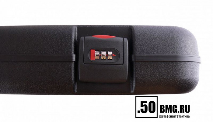 (1603I AV) Кейс Negrini для полуавтоматов черный, с отделениями, красный вельвет, кодовый замок, ствол до 940 мм, внутр. размер 93,5х24х6,5см