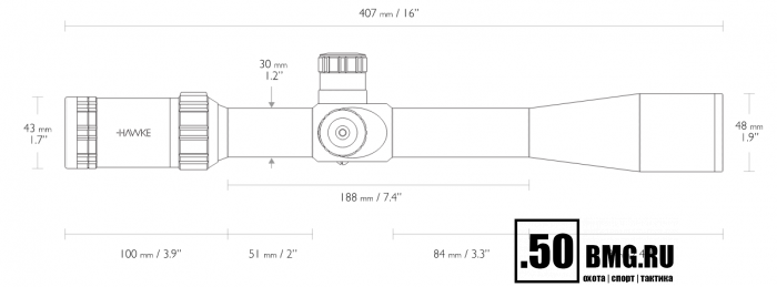 Оптический прицел Hawke Sidewinder 30 SF 8,5-25х42