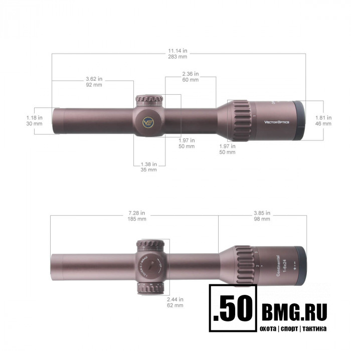 Оптический прицел Vector Optics Continental Tactical X6 1-6x24 SFP FDE кольца 30мм
