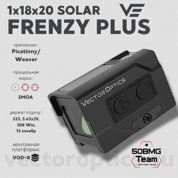 Коллиматорный прицел Vector Optics Frenzy Plus 1x18x20 SOLAR (SCRD-SM63)