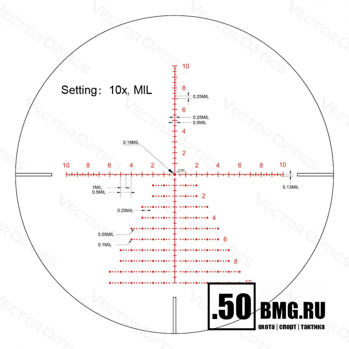 Оптический прицел Vector Optics Continental Tactical ARI X6 3-18х50 SFP Zero Stop кольца 30мм