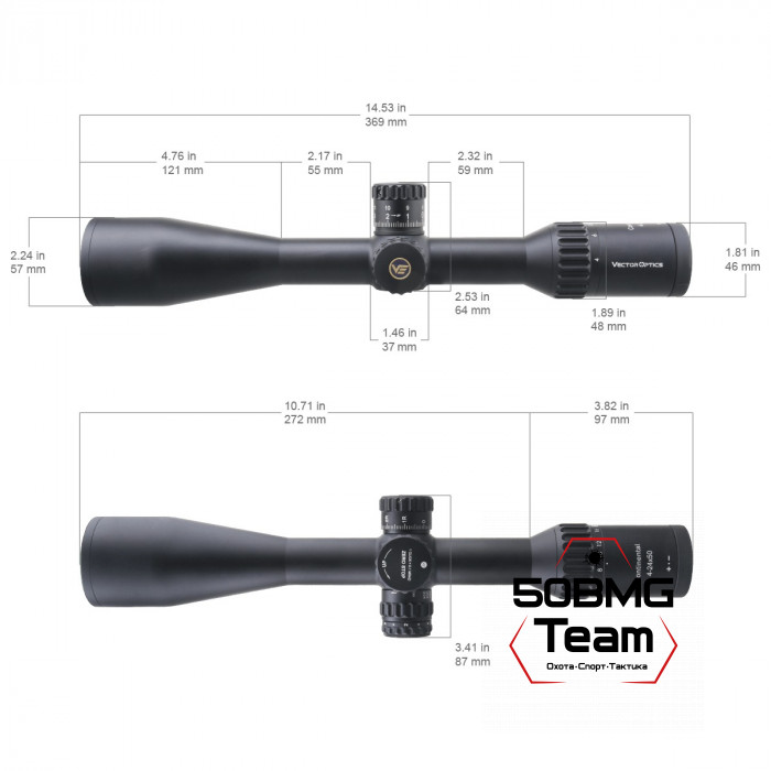 Оптический прицел Vector Optics Continental Tactical ARI X6 4-24x50 SFP Zero Stop кольца 30мм