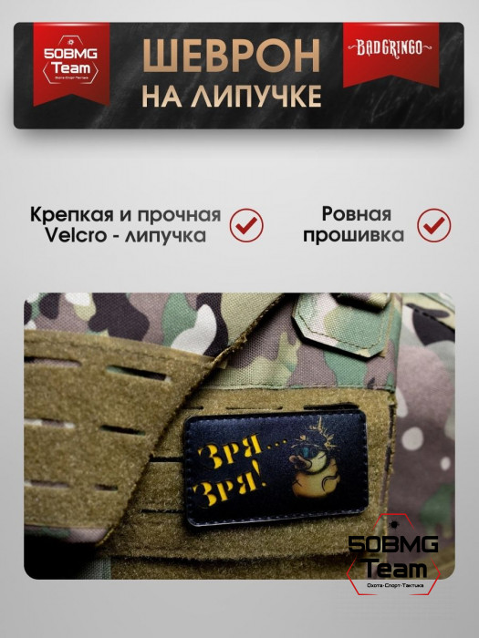 Шеврон тактический Bad Gringo "ЗРЯ-ЗРЯ" (9х5 см)
