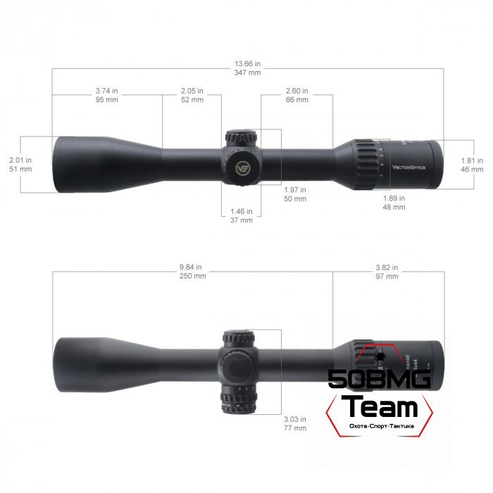 Оптический прицел Vector Optics Continental Hunting X8 2-16x44 SFP ED кольца 30мм