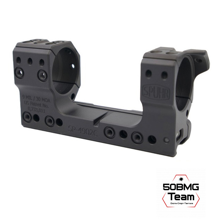 SP-4902C Тактический кронштейн Spuhr Scope Mount кольца 34мм на Picatinny/Weaver наклон 9 MIL/30MOA L=120мм Н=38мм
