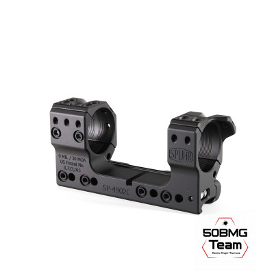 SP-4902C Тактический кронштейн Spuhr Scope Mount кольца 34мм на Picatinny/Weaver наклон 9 MIL/30MOA L=120мм Н=38мм
