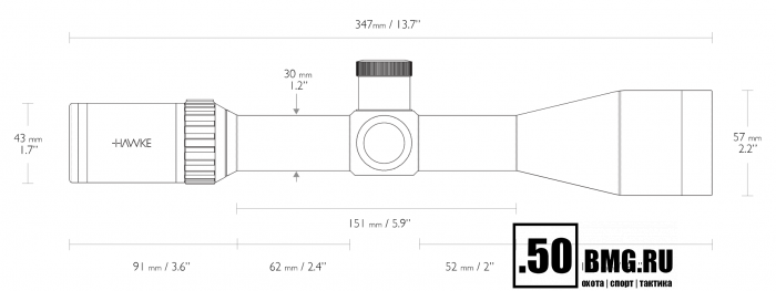 Оптический прицел Hawke Vantage 30 WA IR 4-16x50 SF