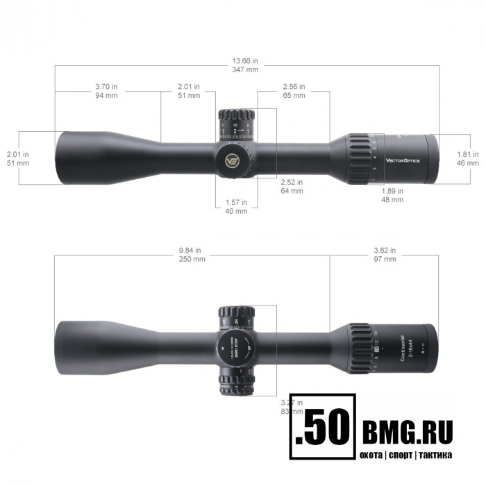 Оптический прицел Vector Optics Continental Tactical X8 2-16x44 SFP ED Zero Stop кольца 30мм
