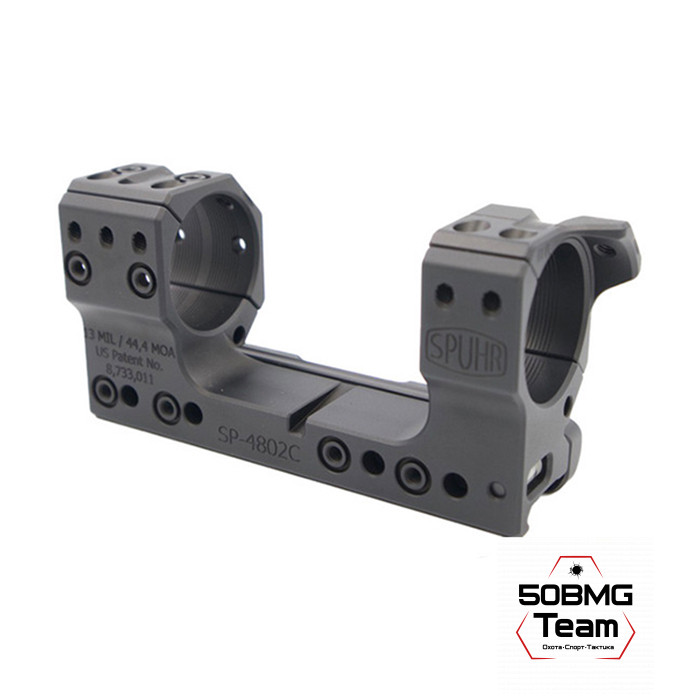 SP-4802C Тактический кронштейн Spuhr Scope Mount кольца 34мм на Picatinny/Weaver наклон 13 MIL/44.4MOA L=120мм Н=38мм