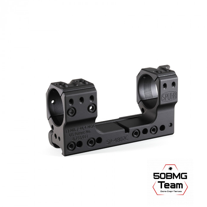SP-4802C Тактический кронштейн Spuhr Scope Mount кольца 34мм на Picatinny/Weaver наклон 13 MIL/44.4MOA L=120мм Н=38мм