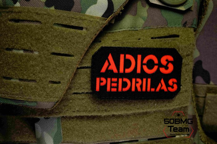 Шеврон тактический Bad Gringo "ADIOS PEDRILAS" (9х5 см) Черный