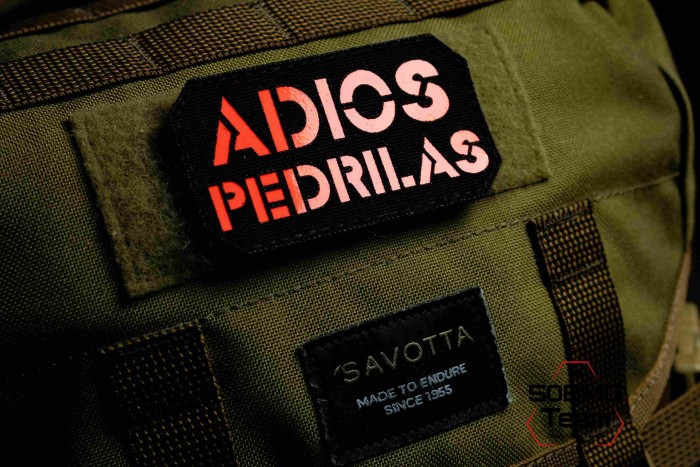 Шеврон тактический Bad Gringo "ADIOS PEDRILAS" (9х5 см) Черный