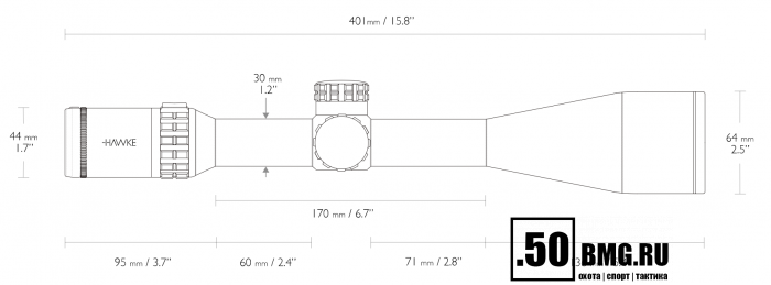 Оптический прицел Hawke Frontier 30 SF 5-30x56 IR 