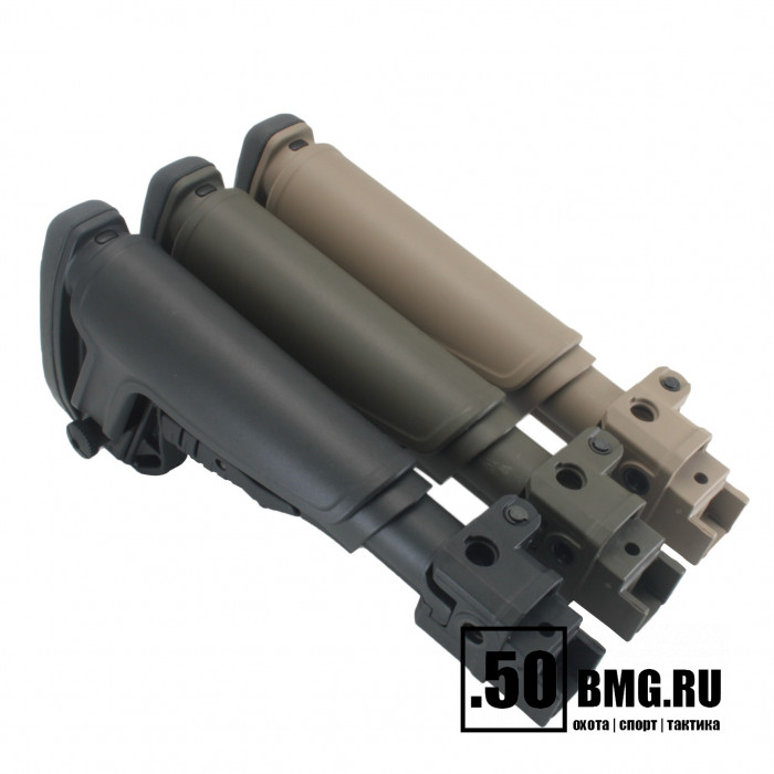 Телескопический складной приклад DLG Tactical на АКМ/AK-47/АК-74/ВПО-133/136/209 с подщечником (DLG9506)