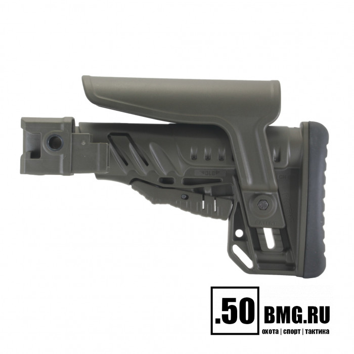 Телескопический складной приклад DLG Tactical на АКМ/AK-47/АК-74/ВПО-133/136/209 с подщечником (DLG9506)