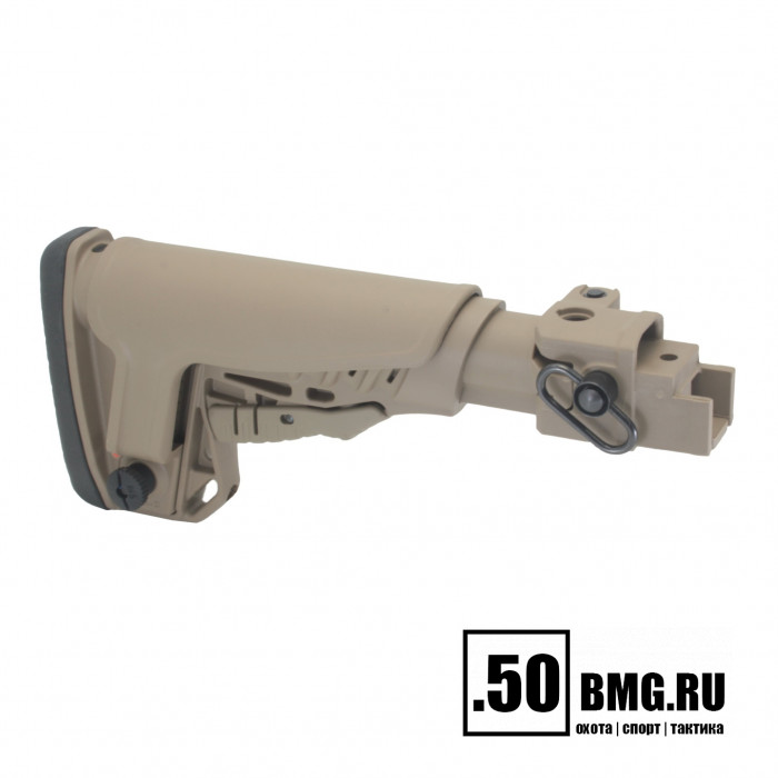 Телескопический складной приклад DLG Tactical на АКМ/AK-47/АК-74/ВПО-133/136/209 с подщечником (DLG9506)