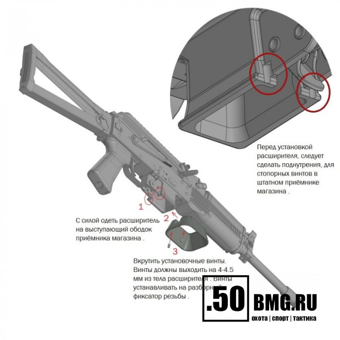 Расширитель приёмника магазина LAC Сайга-9, TR-9, Вепрь-9 (LAC0120)