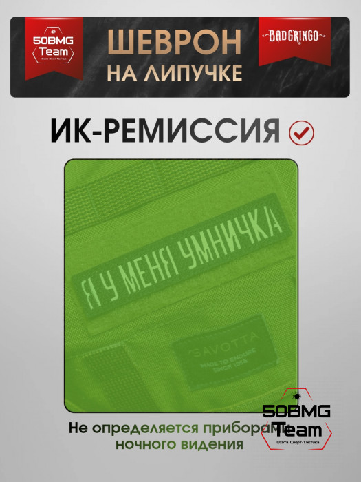 Шеврон тактический Bad Gringo "Я У МЕНЯ УМНИЧКА" (12х2 см)