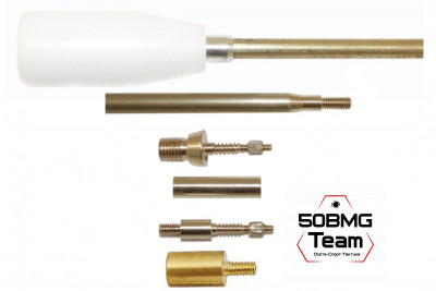Шомпол ЧИСТОGUN к .35-.50/12-410, Ø8 мм, L=85 см, латунь, папа 12/28, подшипник, +переходник 2 шт./адаптер-игла 2 шт.