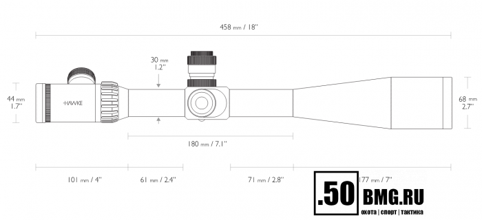 Оптический прицел Hawke Sidewinder 30 SF ED 10-50x60
