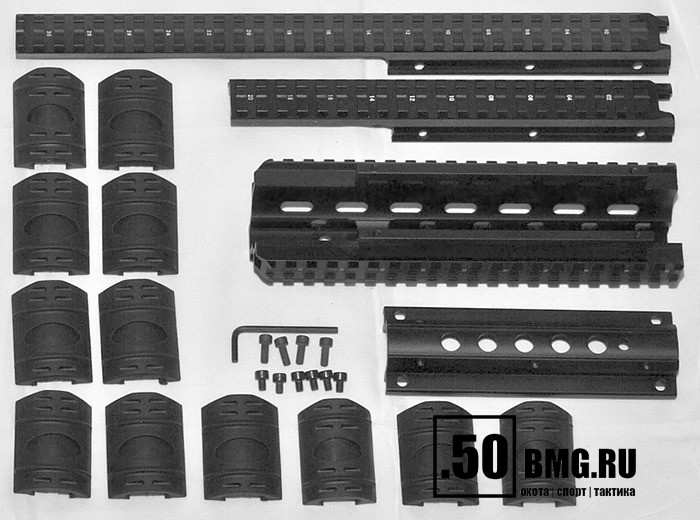 Тактический обвес Leapers UTG на Сайгу-12, 4 базы Weaver (MNT-HGSG12)