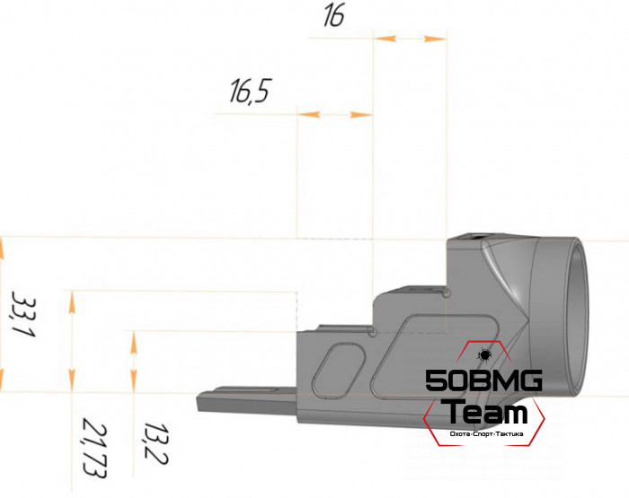 Адаптер LAC Хантер для установки трубы приклада на АК с телескопическим прикладом (LAC0111)