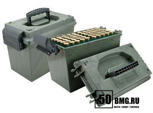 Пластмасовая коробка MTM на 100 патронов 12х76 калибра (SD-100-12-09)