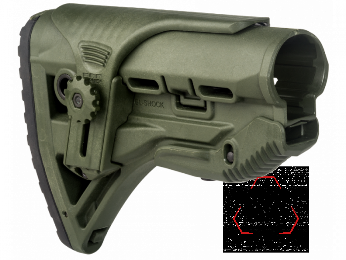 Приклад FAB Defense GL-SHOCK CP с амортизатором и упором щеки