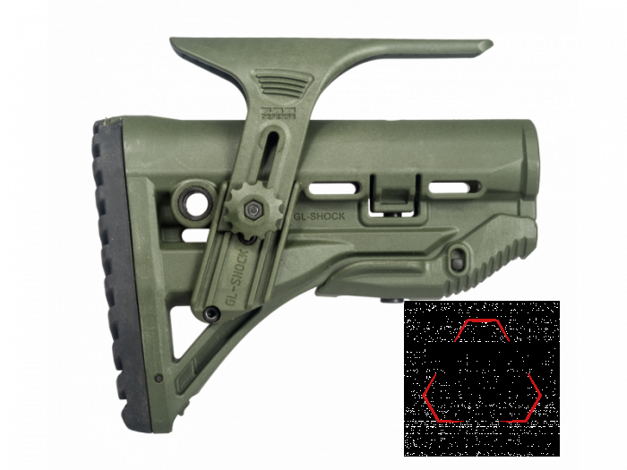 Приклад FAB Defense GL-SHOCK CP с амортизатором и упором щеки