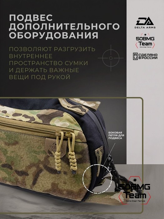 Тактическая сумка двурукая органайзер Delta Arms с ручками (Black Multicam)