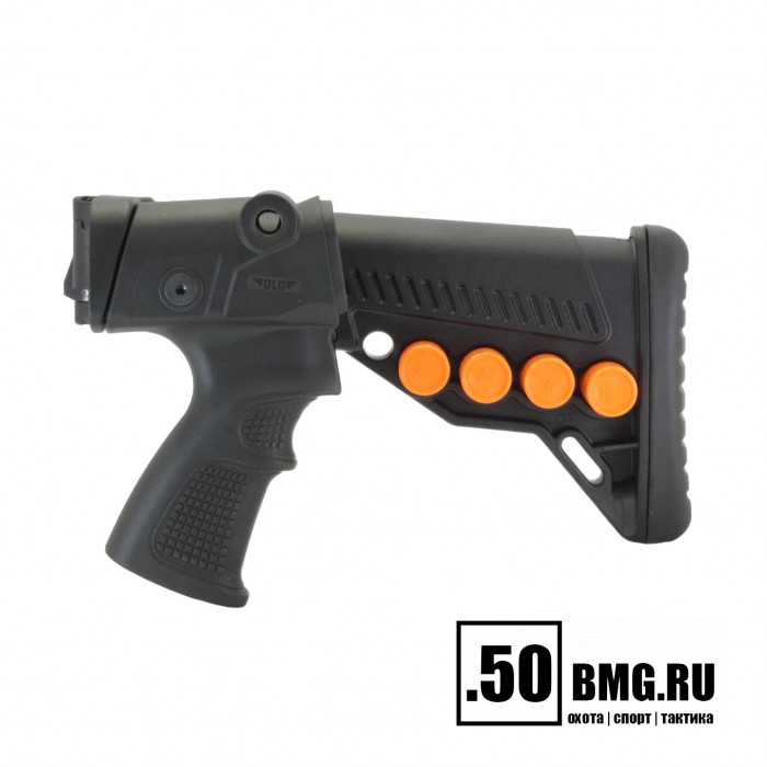 Телескопический складной приклад DLG Tactical на Remington 870, 750 с патронташем (DLG9304)