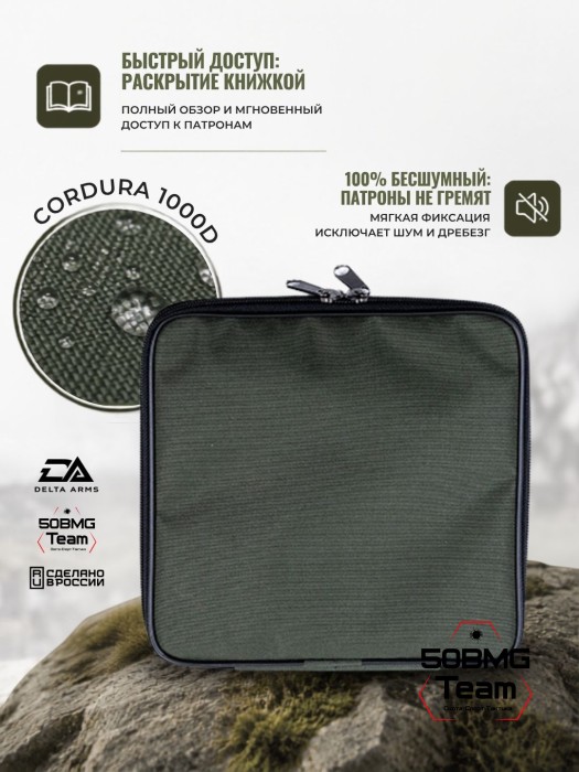 Клатч для патронов на 40шт Delta Arms для кал. 300 WinMag (Olive Green)