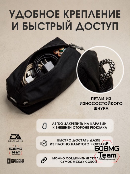 Набор эластичных сумок Delta Arms для организации внутреннего пространства (Black) 
